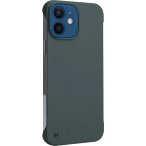 Apple iPhone 12 Mini Için Mat Sert Pc Kauçuklu Düşmeye Dayanıklı Telefon Kılıfı - Siyah/yeşil (Yurt Dışından)