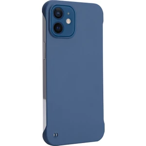 Apple iPhone 12 Mini Için Mat Sert Pc Kauçuklu Düşmeye Dayanıklı Telefon Kılıfı - Koyu Mavi (Yurt Dışından)