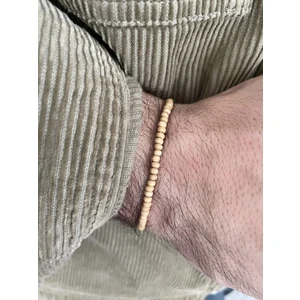 Padore Accessory Çok Şık Minimalist Ahşap Krem Renk Bileklik