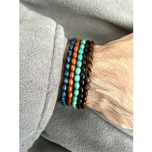 Padore Accessory 5 Adet Unisex Inanılmaz Şık Ahşap Oval Bileklik