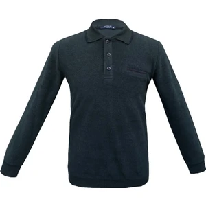 Rahat Kalıp Polo Yaka Selanik Desen Cep Detaylı Yeşil Erkek Triko