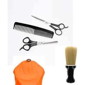 Set16 5li Berber Seti -Makas +Ara Makası +Tarak +Ense Fırçası +Penuar