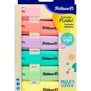 6'lı Pastel Renkli Fosforlu Kalem Seti - Evrensel Mürekkep ile Uyumlu