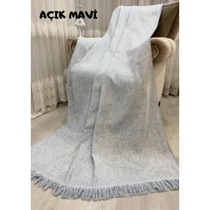 Özlü Home Lüks Pamuklu Koltuk Örtüsü Açık Mavi