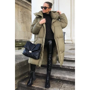 Mad Girls Haki Uzun Şişme Mont MG1303