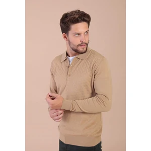 Polo Yaka Superfine Yün Kazak - Camel