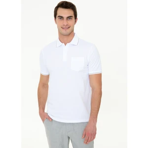 Pierre Cardin Erkek Beyaz Regular Fit Polo Yaka Basic Tişört 50252470-VR013