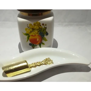Ustası Antepte 6'lı Metal Baharat Kaşığı - Küreği Seti Gold Sarmaşık