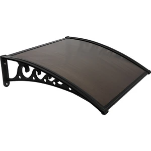 Plastik Ayak 6mm Levhalı Pratik Sundurma Kanopi 100X150 cm Siyah