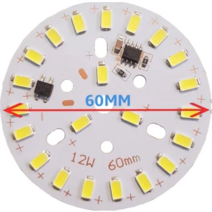 Hazar Led 220 Volt 12 Watt SMD 5630 Ledli Hazır Led Modül 60 MM Beyaz (3 Adet)