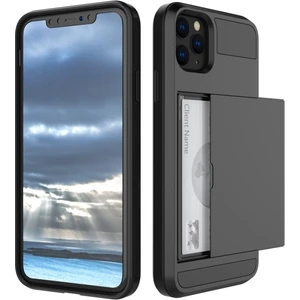 Apple iPhone  11 Için Kart Tutuculu Pc + Tpu Hibrit Telefon Kılıfı - Siyah (Yurt Dışından)