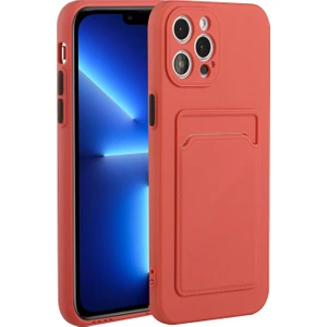 Apple iPhone 13 Pro Max Için Kart Yuvalı Esnek Tpu Koruyucu Telefon Kılıfı - Mercan (Yurt Dışından)