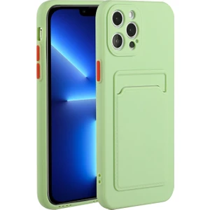 Apple iPhone 13 Pro Max Için Kart Yuvalı Esnek Tpu Koruyucu Telefon Kılıfı - Açık Yeşil (Yurt Dışından)