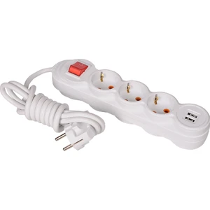 Belek Hızlı Şarj Özellikli Çocuk Korumalı USB 3'lu 5 mt Kablolu Anahtarlı Uzatma