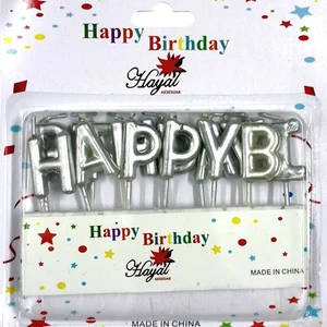 Happy Birthday Doğum Günü Mumu Gümüş