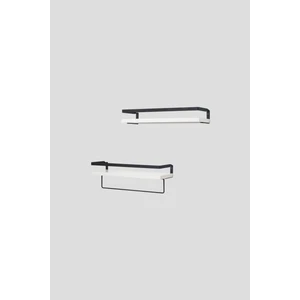 Banyo Rafı Ahşap Metal Banyo Havluluk 2 Raflı Duvara Monte Sabunluk