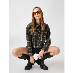 Kadın Ekoseli Uzun Kollu Gömlek