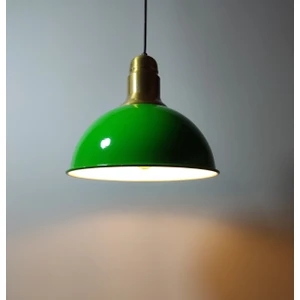 Mylighjts Yeşil  Içi Beyaz  30 cm Banker Tekli Sarkıt Avize