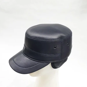 Castro Model Lacivert Renk Deri Şapka