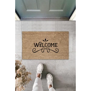 Silkcoat Home İç ve Dış Mekan Siyah Kapı Önü Paspası Motifli Welcome Desen Paspas