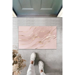 Silkcoat Home Çok Amaçlı Dijital Modern Dalgalı Açık Pembe Kapı Paspası Dış Mekan Paspas