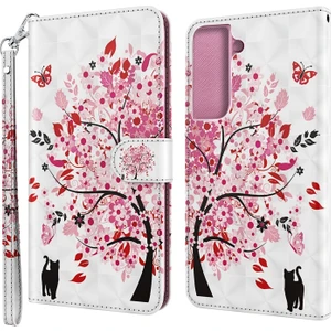 Desenli Pu Deri Manyetik Tokalı Kayışı ile Cüzdan Işlevli Stand Kapaklı Telefon Kılıfı - Samsung Galaxy S22 5g (Yurt Dışından)