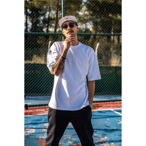 Erkek Beyaz Oversize T-Shirt
