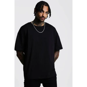 Erkek Siyah Düz Oversize T-Shirt