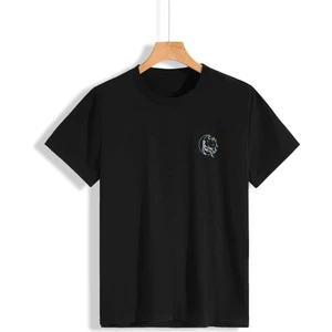 Erkek Siyah Oversize T-Shirt Chill Baskılı