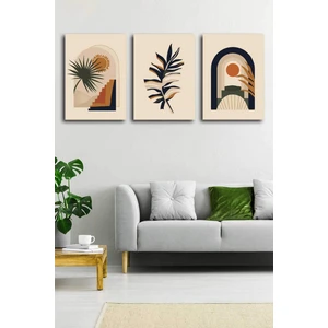 Stella Store Soyut Modern Minimal  Kanvas Tablosu 3'lü Canvas Tablo Seti