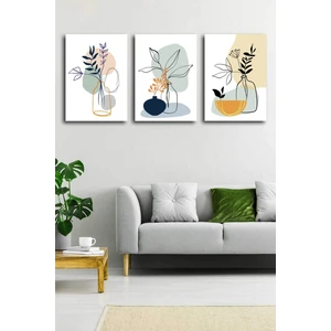 Gift Pack Tropikal Soyut  Modern Minimal  Kanvas Tablosu 3'lü Canvas Tablo Seti