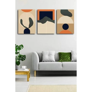 Gift Pack Soyut Modern Minimal  Kanvas Tablosu 3'lü Canvas Tablo Seti