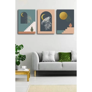 Gift Pack Soyut Modern Minimal  Kanvas Tablosu 3'lü Canvas Tablo Seti