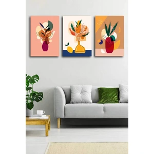 Gift Pack Soyut Modern Minimal  Kanvas Tablosu 3'lü Canvas Tablo Seti
