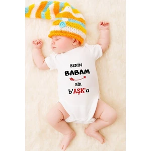 Tuğba Baby Özel Tasarım Bebek Zıbın - Çıtçıtlı Body Benim Babam Bir B'aşk'a!
