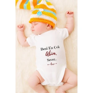 Tuğba Baby Özel Tasarım Bebek Zıbın - Çıtçıtlı Body (Beni En Çok Abim Sever!)