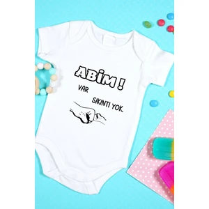Tuğba Baby Özel Tasarım Bebek Zıbın - Çıtçıtlı Body (Abim Var Sıkıntı Yok!)