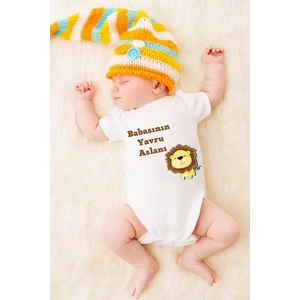 Tuğba Baby Özel Tasarım Bebek Zıbın - Çıtçıtlı Body (Babasının Yavru Aslanı)