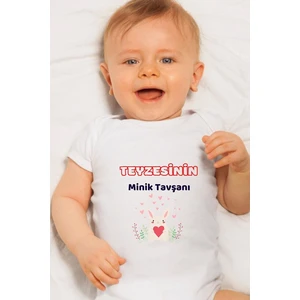 Tuğba Baby Özel Tasarım Bebek Zıbın - Çıtçıtlı Body (Teyzesinin Minik Tavşanı )