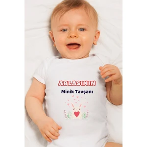 Tuğba Baby Özel Tasarım Bebek Zıbın Çıtçıtlı Body Ablasının Minik Tavşanı