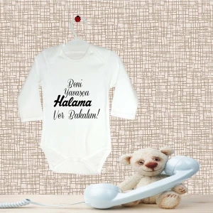 Tuğba Baby Beni Yavaşca Halama Ver Bakalım Baskılı Bebek Zıbını