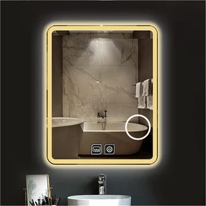 75X105 cm Büyüteçli Dokunmatik Tuşlu Buğu Yapmayan Ledli Banyo Aynası