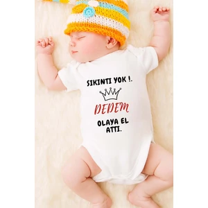 Tuğba Baby Özel Tasarım Bebek Zıbın - Çıtçıtlı Sıkıntı Yok Dedem Olaya El Attı.!
