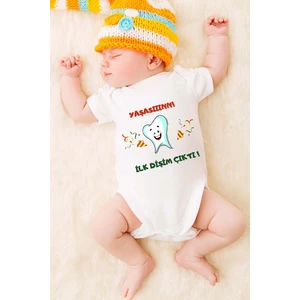 Tuğba Baby Özel Tasarım Bebek Zıbın 0-3 Yaşa Kadar Uygun Yaşasın Ilk Dişim Çıktı!