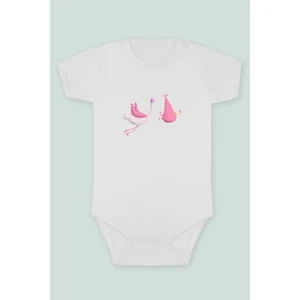 Tuğba Baby Pelikan Bebek 1 Baskılı Bebek Body Zıbın Kısa Kollu Çıt Çıtlı Badi