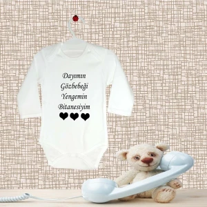 Tuğba Baby Dayımın Göz Bebeği Yengemin Bitanesiyim Baskılı Bebek Zıbını