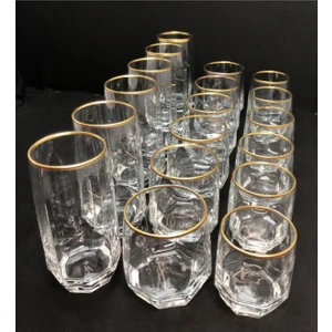 Yaldızlı Diamond Bardak Seti 18 Pcs