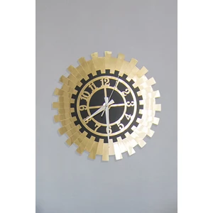 Eyka Store Modern Gold Güneş Duvar Saati Dekoratif Türk Rakamlı Mdf Üzeri Aynalı Pleksi