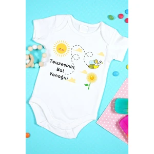 Tuğba Baby Özel Tasarım Bebek Zıbın - Çıtçıtlı Body (Teyzesinin Bal Yanağı )