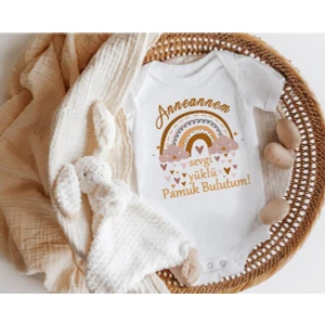 Tuğba Baby Anneannem Sevgi Yüklü Pamuk Bulutum Yazılı Bebek Body Zıbın